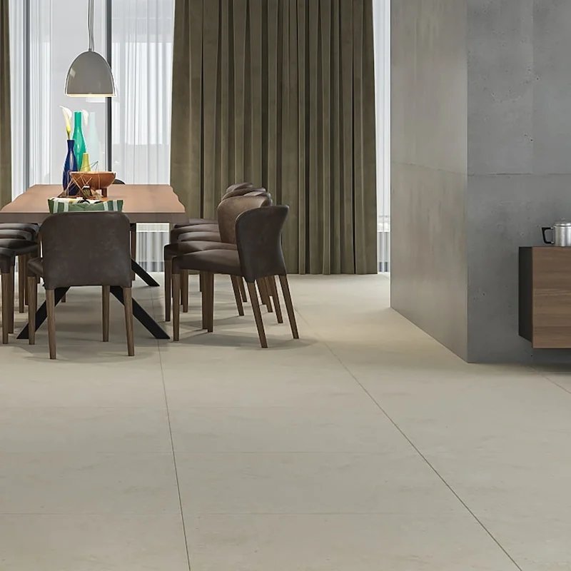 Beige porcelain tile flooring in Springfield