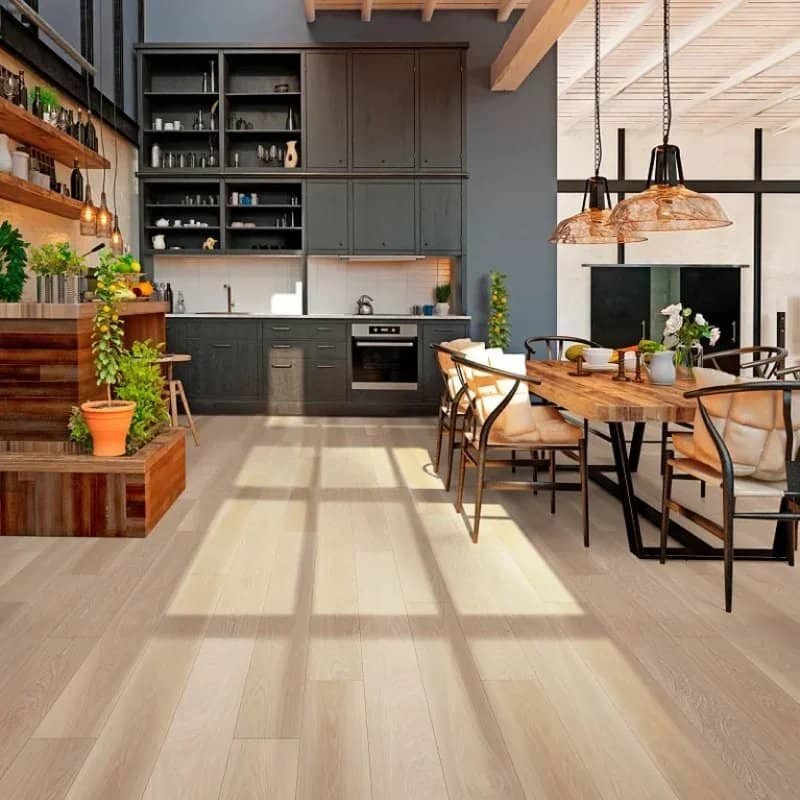 Laminate flooring in a stylish kitchen