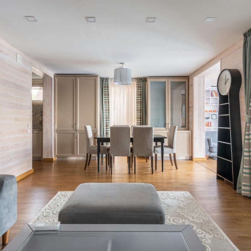 Area rug in a modern home