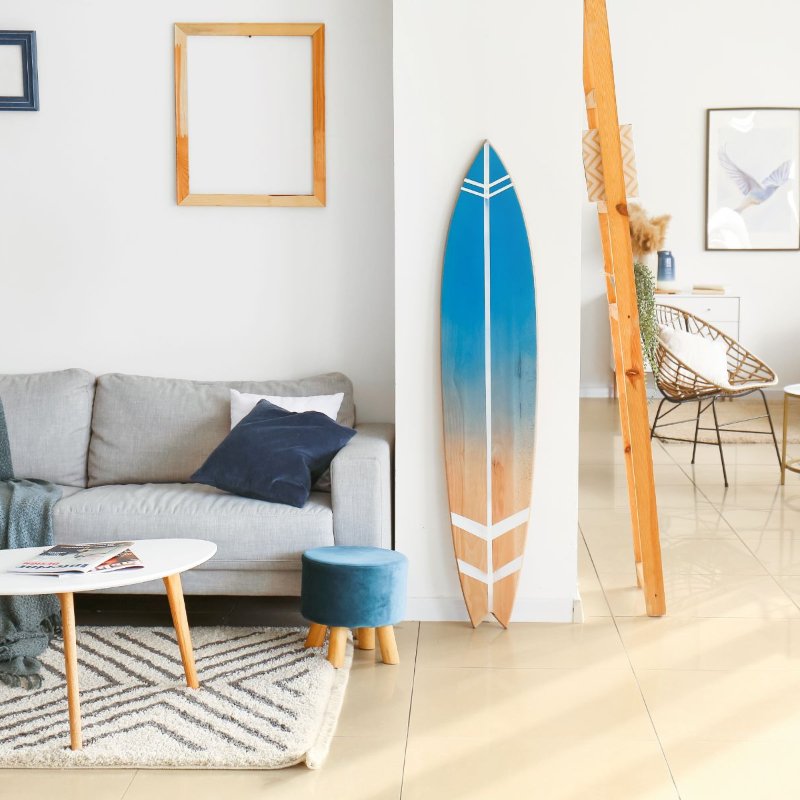 Area rug in a coastal style home