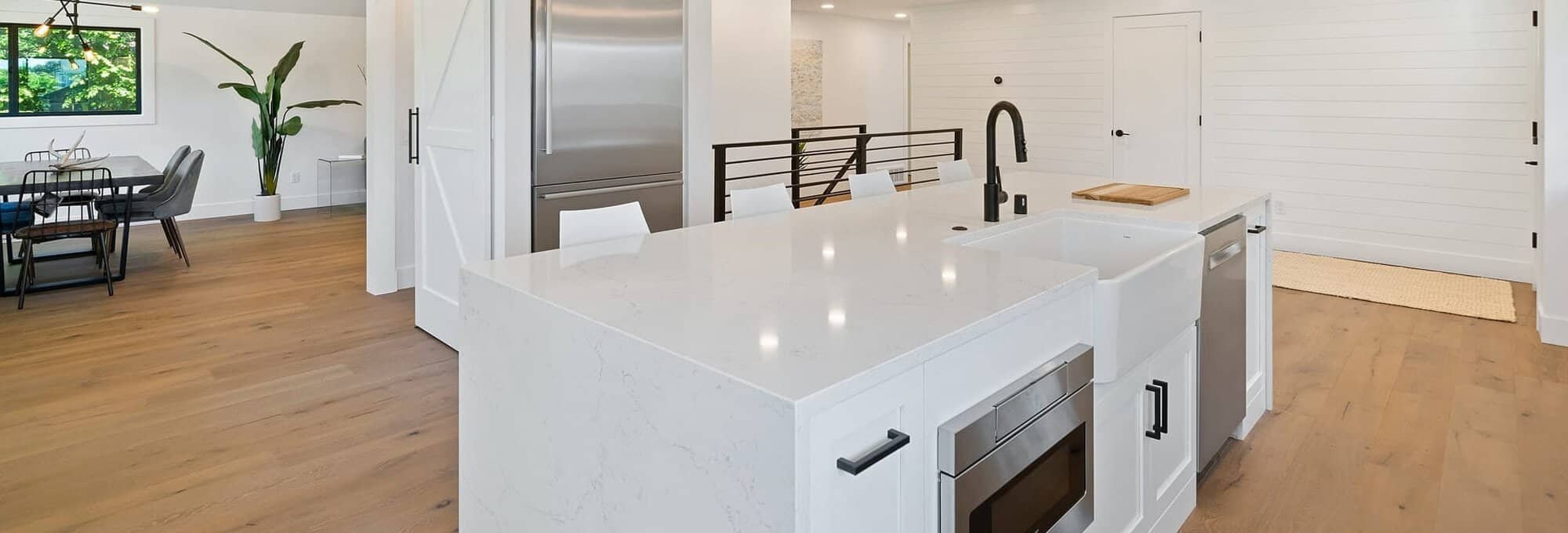 Kitchen with new hardwood flooring in Springfield, VA